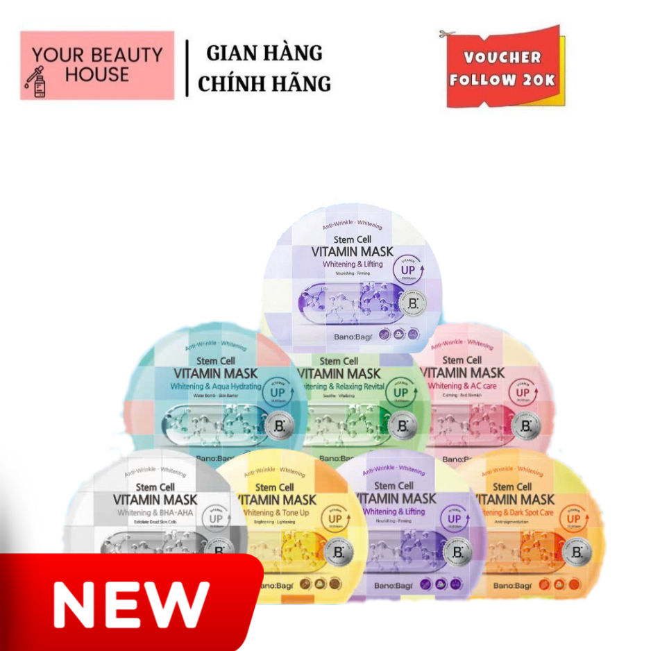 [BANOBAGI] Mặt Nạ Stem Cell Vitamin Mask Caro - Full hộp