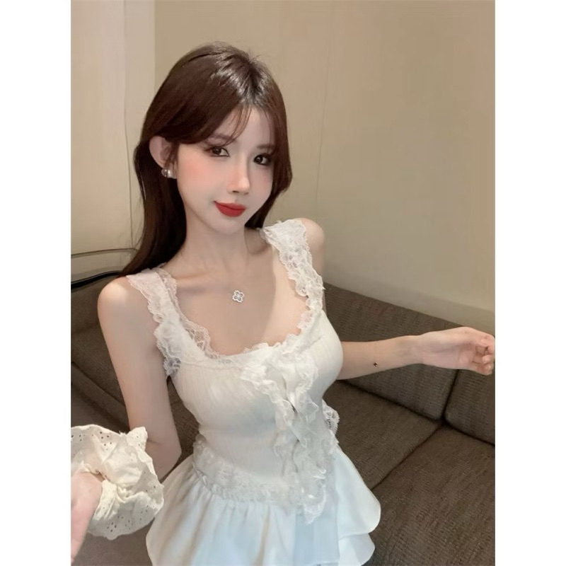 Áo bà lỗ cổ vuông phối ren 💕💕💕