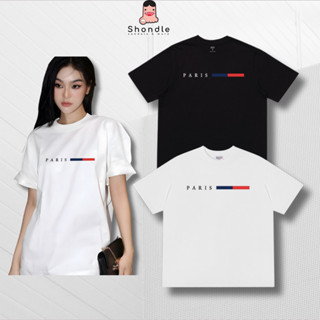  Áo Thun Nam Nữ Paris Basic Hình In  Form Rộng Tay Lỡ Vải Cotton 2 Chiều Full Tag Mạc Chuẩn Shondle 