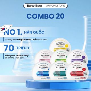  COMBO 20 Miếng Mặt Nạ BANOBAGI Vita Genic Jelly Mask Giúp Dưỡng Ẩm Cải Thiện Làn Da 30ml x 20 miếng 