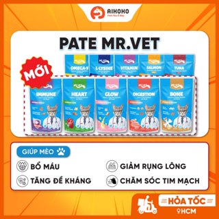 Pate cho Mèo Mr.Vet gói 70gram - Bổ sung Omega-3, Vitamins, L-Lysine, Iron, DHA tốt cho Mèo