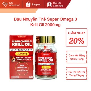Dầu nhuyễn thể Super Omega 3 Krill Oil 2000mg Eikenbi, Dầu nhuyễn thể làm chậm quá trình lão hóa Nhật Bản 60 viên