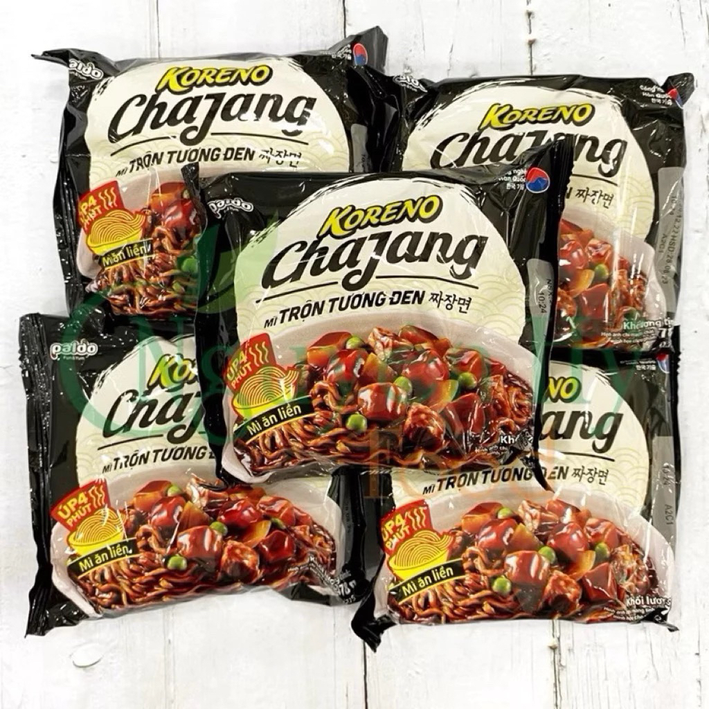 Thùng Mì trộn tương đen Hàn Quốc Koreno Paldo- Mì tương đen Koreno gói 78g x20 gói