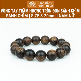 Vòng tay trầm hương hạt tròn Sánh Chìm cho nam nữ mang bình an may mắn tài lộc - Xưởng Mộc Việt