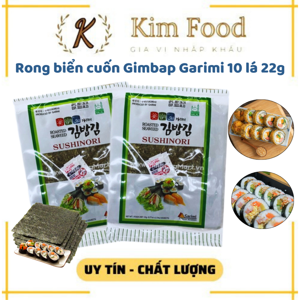 Rong Biển Cuộn Cơm, Rong Biển Cuộn Kimbap Hàn Quốc Gói 10 Lá Sushinori Garimi