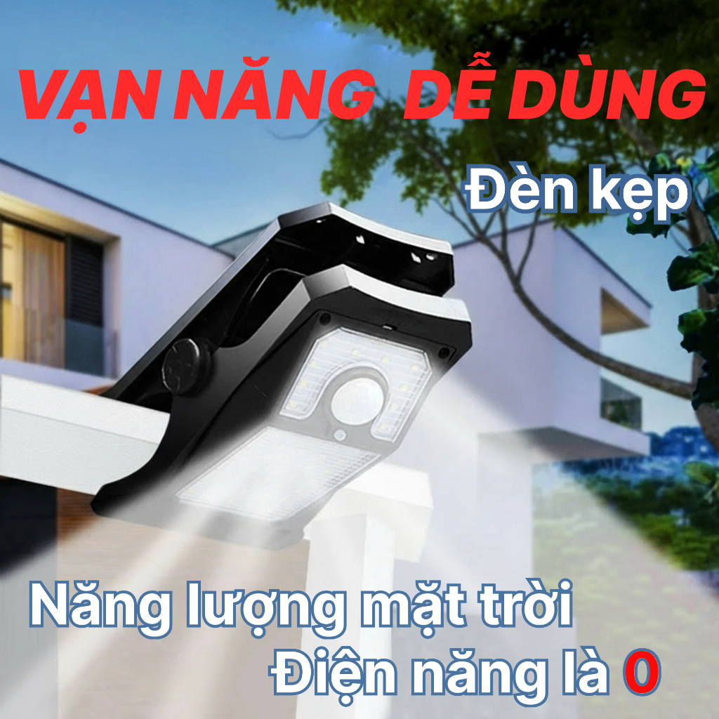 Đèn kẹp năng lượng mặt trời, Cảm biến tự động, Chống nước mạnh, nhẹ nhàng, Dễ dàng cài đặt, Ánh sáng cắm trại ngoài trời