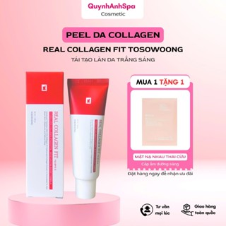 Peel Da Collagen Nano Căng Bóng Real Collagen Fit + Kem Dưỡng Trắng Da Mờ Thâm Nám Arbutin 5% Tosowoong 50ml Quynhanhspa