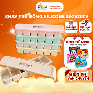 Khay Trữ Đông Silicone BeChoice 6 Ô – Nắp Khóa Kín Chống Tràn, An Toàn Cho Bé Ăn Dặm – ZIZOU
