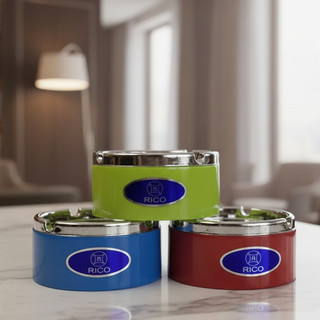  Gạt tàn thuốc Hộp gạt tàn thuốc lá RICO có nắp xoay Gạt tàn inox cao cấp - Hùng home 