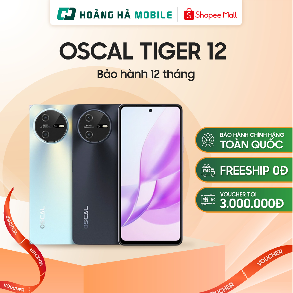 [Outlet S1] Điện thoại OSCAL TIGER 12 (8+8GB/128GB) (12+12GB/256GB) có hỗ trợ NFC  - Chính hãng (Nguyên Seal Chưa Active | BigBuy360 - bigbuy360.vn