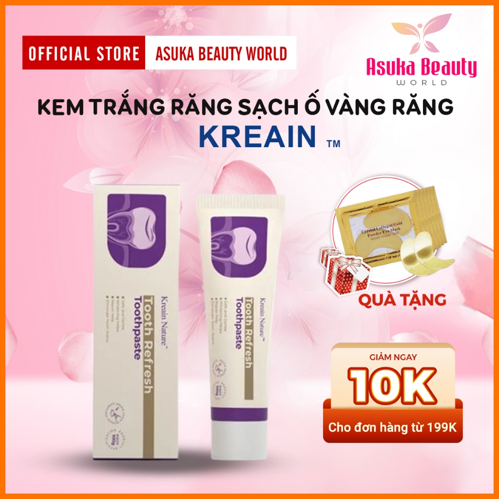Kem Đánh Răng Thơm Miệng KREAIN TOOTHPASTE  - Kem KREAIN NATURE Loại Bỏ Mùi Khó Chịu, Sạch Mảng Bám
