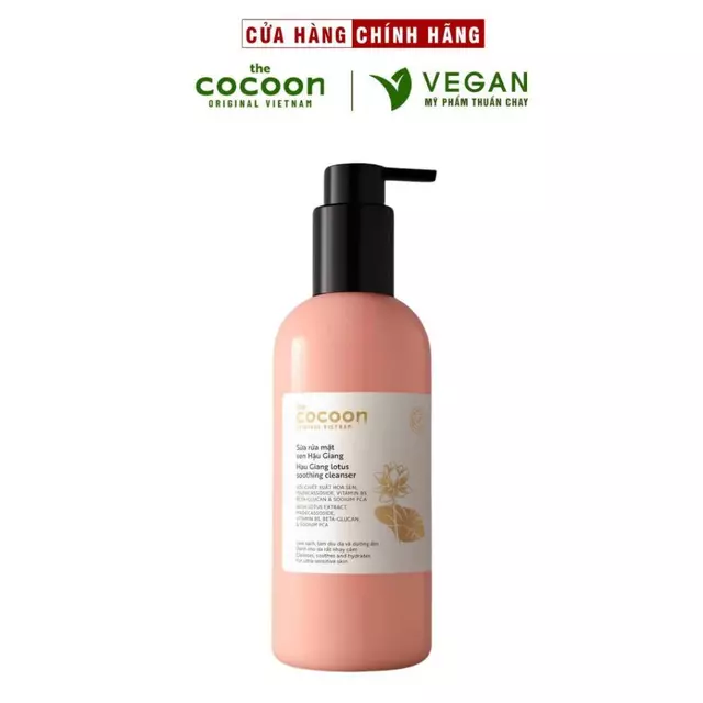 Sữa rửa mặt sen Hậu Giang 310ml Cocoon Mỹ phẩm thuần chay