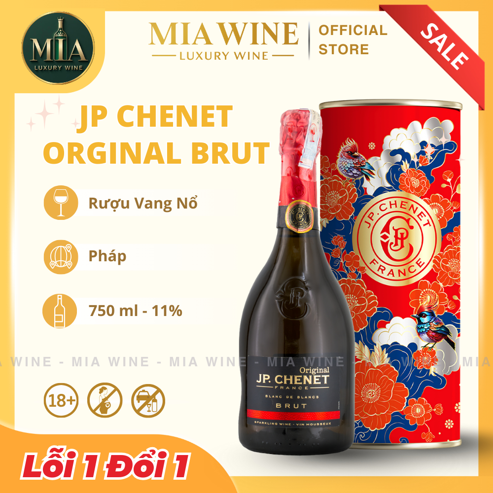 [Chính Hãng] - Rượu Vang Nổ Pháp JP Chenet Orginal Brut Sparkling de Blancs France - 750ml (11%) Mia