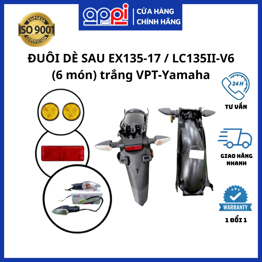 Dè sau Ex135-2017 | Chắn bùn LC 135 II V6 6 món chính hãng Yamaha 55D