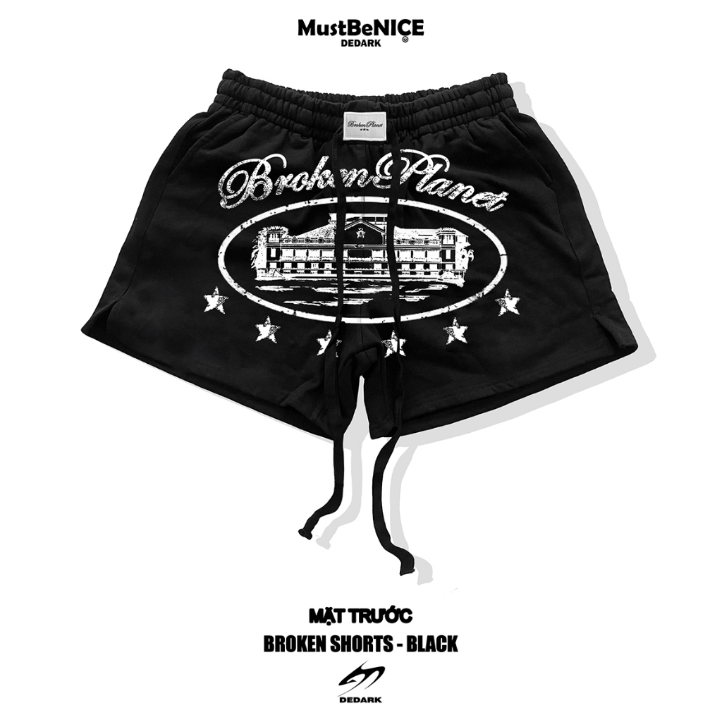 Quần Short 𝐁𝐑𝐎𝐊𝐄𝐍- 𝐁𝐋𝐀𝐂𝐊 DEDARK nam/nữ.