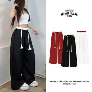 QUẦN KAKI ỐNG RỘNG KÈM DÂY THỪNG  FFCLUB MIX - UNISEX NAM NỮ