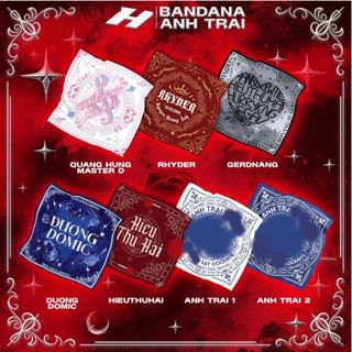 Khăn Bandana Anh Trai, Combo Khăn Bandana Kèm Photocard, Tag Anh Trai 60x60cm Unisex - Hekara Clothes