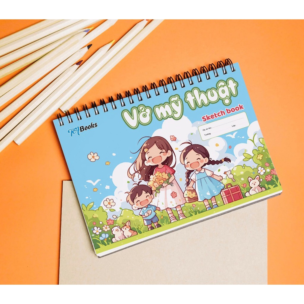 Vở Vẽ Lò Xo A4 40 trang - Vở Vẽ A4 giấy 100gsm