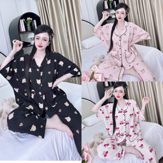 Bigsize 55-100kg from dài cánh dơi áo to,  đồ ngủ đồ bộ pijama mặc nhà cực Xinh chất Lụa hàn Cao Cấp