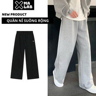 Quần Nỉ Suông Ống Rộng XMALAB Nam Nữ Hách Dáng Chất Nỉ 2 Da Cao Cấp Đứng Form Menswear B182