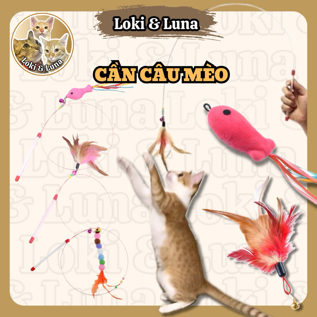[HỎA TỐC] Cần Câu Mèo Dây Thép Đính Chuông Vui Nhộn - Loki và Luna Shop