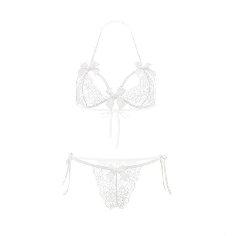 Đồ lót sexy ren hoa xuyên thấu gợi cảm cột dây quyến rũ set nội y nữ phối nơ đen đỏ trắng cuốn hút BIKI HOUSE T350 - HCM | BigBuy360 - bigbuy360.vn