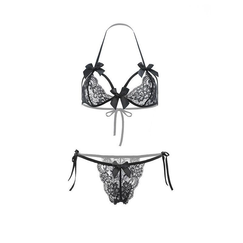 Đồ lót sexy ren hoa xuyên thấu gợi cảm cột dây quyến rũ set nội y nữ phối nơ đen đỏ trắng cuốn hút BIKI HOUSE T350 - HCM | BigBuy360 - bigbuy360.vn