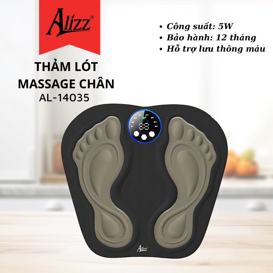 Thảm Massage Chân Xung Điện 8 Chế Độ Máy Massage Bàn Chân Ấn Huyệt Giảm Mệt Mỏi ALIZZ 14035