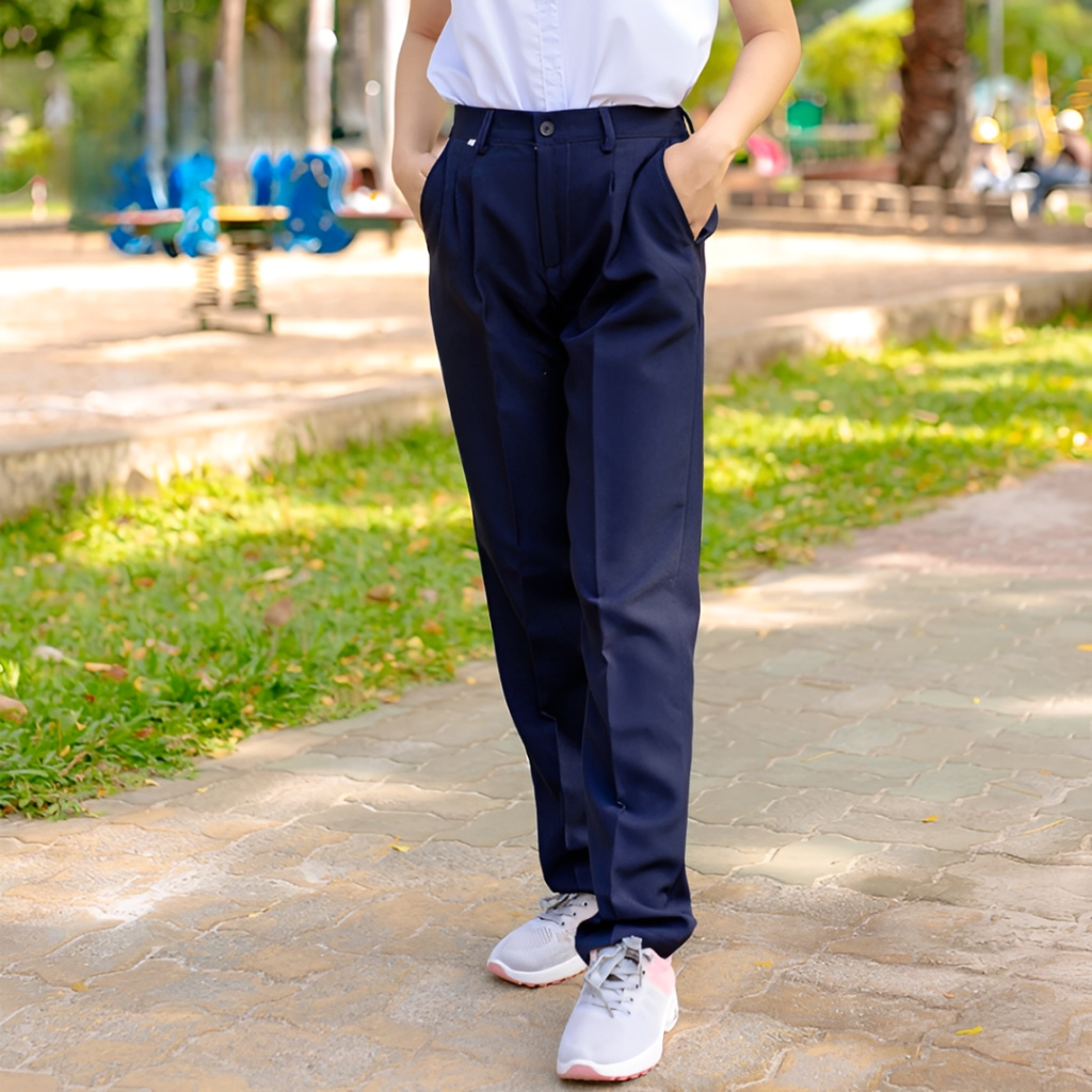 Quần Tây Quần Âu Học sinh, Quần Đồng Phục Học Sinh Lưng Chun, Quần dài Xanh, Đen Cho Nam Nữ từ lớp 1 đến 12