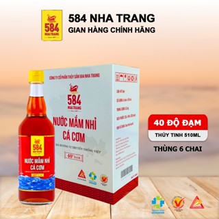  Nước Mắm 584 Nha Trang 40 Độ Đạm - Nước Mắm Truyền Thống Chai Thủy Tinh 500ml T0540-6  THÙNG 6 CHAI  