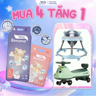   4B  -  TẶNG XE LẮC HẢI CẨU   XE TRÒN TẬP ĐI  - Tã Bỉm Dán Quần BIMANA HÀN QUỐC mỏng thoáng thấm hút vượt trội đủ size 