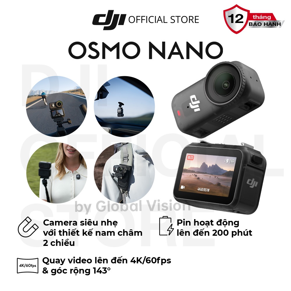 Camera hành động DJI Osmo Nano siêu nhẹ, màn hình OLED, quay video lên đến 4K/60fps