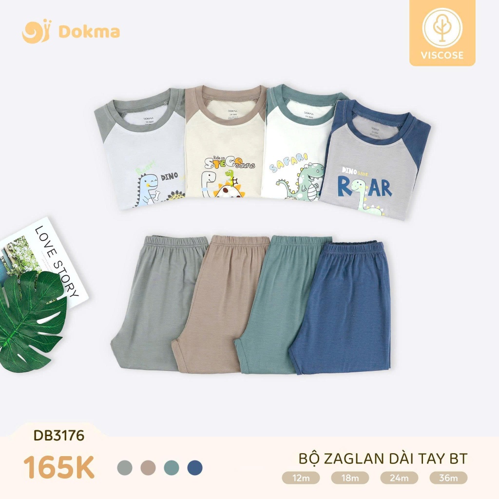 (9-13kg, 9-36M) Bộ Cotton Dài Tay Dokma DB2044 DB3024 DB3020 DB3024 DB3026 DB3121