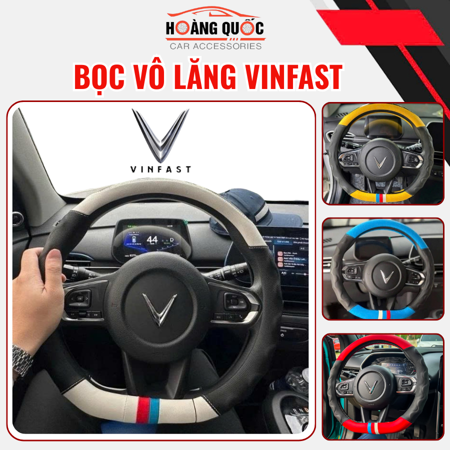 [Kèm Quà Tặng] Bọc Vô Lăng Cho Xe Vinfast Phong Cách Thể Thao, Bọc Vô Lăng Dcut VinFast VF3, VF5, VF6, VF7, VF8, VFe34