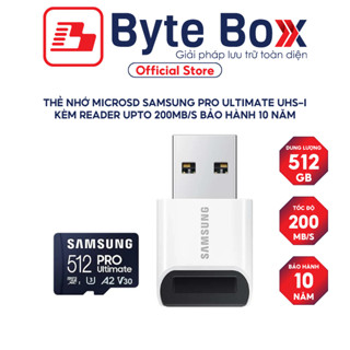 Thẻ nhớ microSD Samsung PRO Ultimate UHS-I 128GB/256GB/512GB upto 200MB/s - Bảo hành 10 năm