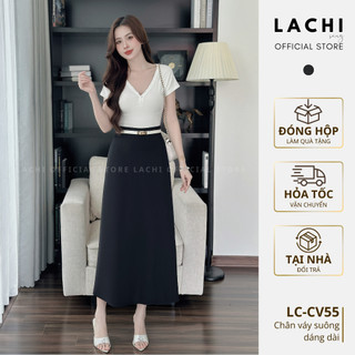  Chân váy chứ A dáng dài LACHI công sở cạp cao tôn dáng cao cấp che khuyết điểm có bigsize LC-CV55-02 