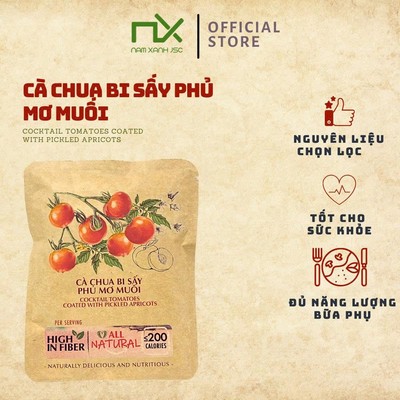Túi Trái Cây Sấy Ăn Vặt Nam Xanh, Cà Chua Bi Sấy Muối Ớt, Nguyên Liệu Tự Nhiên, Không Chất Bảo Quản