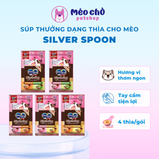  Súp Thưởng Silver Spoon Dạng Thìa Cho Mèo Vị Cá Ngừ Vị Cá Ngừ Vằn Vị Thịt Gà  Hải Sản Vị Cá Hồi 
