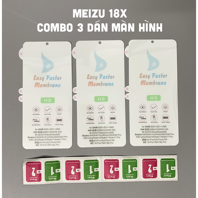 Combo 3 dán PPF chống xước màn hình Meizu 18X