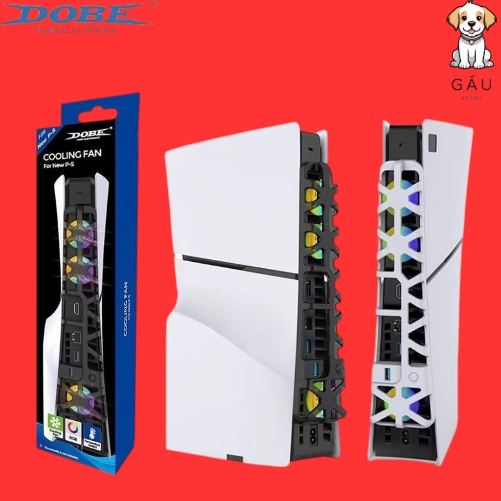 Quạt làm mát  DOBE PS5 / PS5 SLIM có đèn LED / LED RGB, Phụ kiện làm mát PS5