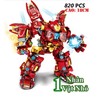  820 CHI TIẾT - HÀNG CHUẨN - BỘ ĐỒ CHƠI XẾP HÌNH Mô Hình Người Sắt Lắp Ráp Mô Hình Robot Iron men ROBOT Biến Hình 