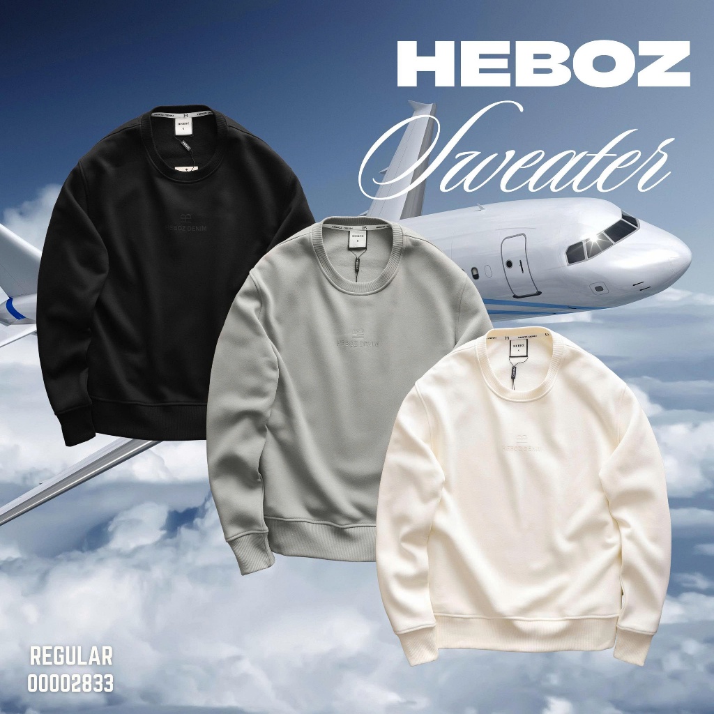 [HÉN STORE MENSWEAR] [FORM RỘNG] Áo sweater nam Heboz nỉ bông 3M, áo ấm nam dài tay cao cấp - 000028