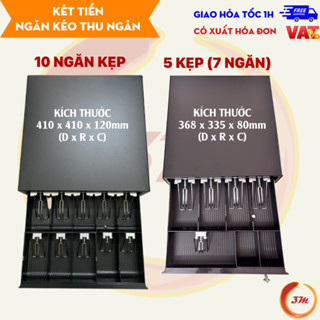{GIÁ SỈ] Két Thu Ngân 10 Ngăn 7 Ngăn - Két Đựng Tiền Ngăn Kéo Thu Ngân Mở Tự Động/ Mở Bằng Chìa Khóa