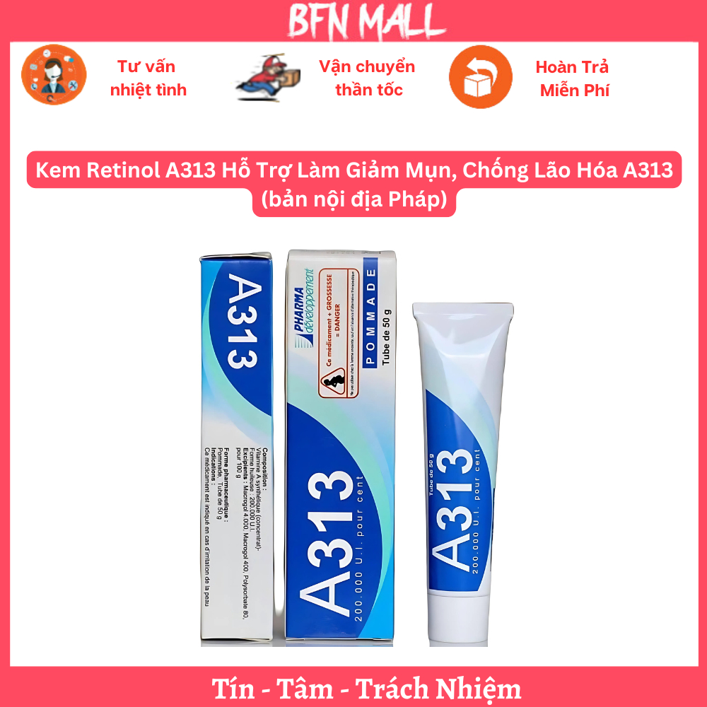 Kem Retinol A313 Hỗ Trợ Làm Giảm Mụn, Chống Lão Hóa A313 (bản nội địa Pháp)