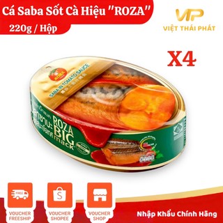 [ Combo 4 Hộp ] Cá Saba Sốt Cà Hiệu Roza | Việt Thái Phát - Hàng Thái Chính Hãng (220g/hộp)