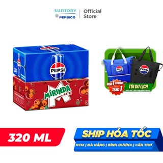 Combo 1 Thùng Pepsi lon và 1 Thùng Mirinda Xá Xị (320ml hoặc 350ml/lon)