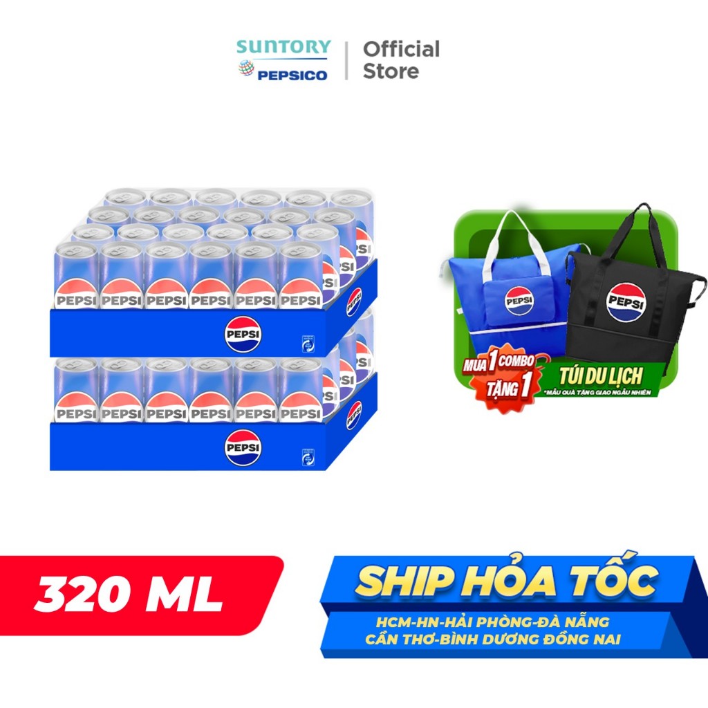 Combo 2 Thùng 24 Lon Pepsi (320ml/lon hoặc 350ml/lon)