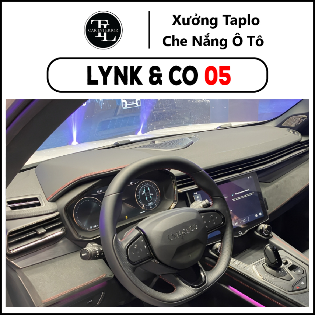 Thảm taplo LYNK CO 05, LYNK & CO 05, thảm taplo nhung lông cừu, da cao cấp may đo chuẩn form
