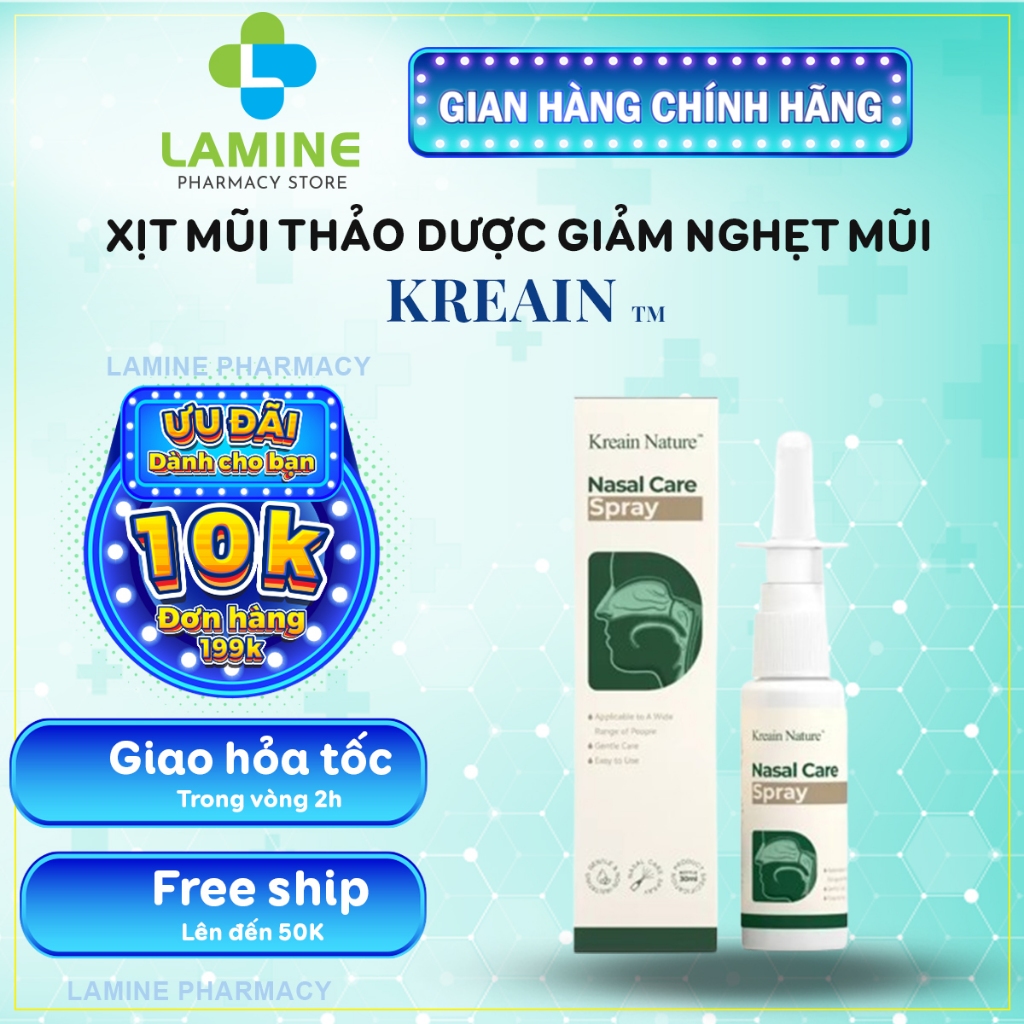 Xịt Mũi Thảo Dược Kreain Nature – Xịt Mũi Thảo Dược Kreain Nature Hỗ Trợ Giảm Nghẹt Mũi, Sổ Mũi, Hắt