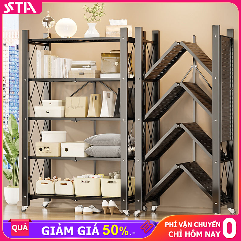 STA Kệ Để Đồ Gấp Gọn Đa Năng 3/4/5 Tầng - Giá Để Đồ Nhà Bếp, Nhà Tắm Xếp Gọn Có Bánh Xe 🔥Hàng sẵn số lượng lớn🔥 | BigBuy360 - bigbuy360.vn
